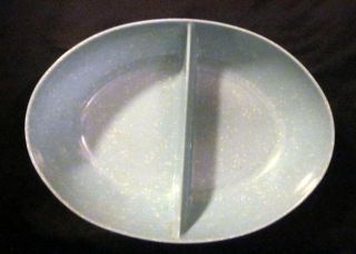 Vintage Retro Pastel Blue Melmac Melamine Divided Serving Bowl Dish Plastic