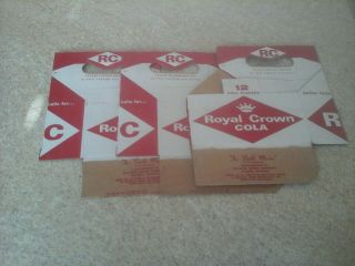 Early Rc Royal Crown Cola Cardboard 6 Pack Bottle Carriers (3)