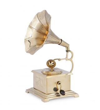 10  Antique Vintage Gold Brass Gramophone Best Decorative / Collectible Item