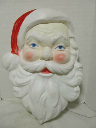 Vintage Santa Face Blow Mold Union Products Lighted 21 " X 15 " Lqqk
