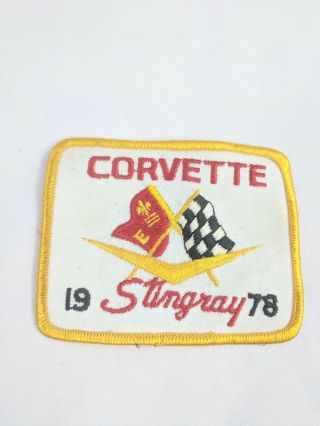 Chevrolet Automobile Patch 1978 Corvette Stingray Chevy Yellow White Racing Flag