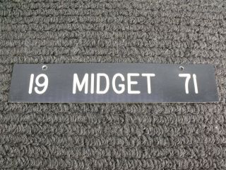 1971 Mg Midget Thick Plastic Front License Plate Banner Sign 2 " X 10 "