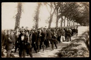 Ww1 1917 Dorchester German Prisoners Of War Real Photo Postcard Sent By Guard