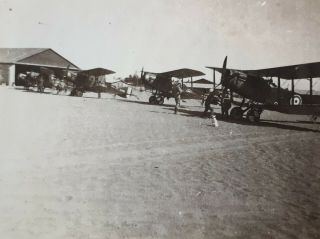 C1920 B/w Photograph.  Raf " X ".  Aboukir,  Egypt.  Bristol F2b Bi - Planes/ Aircraft