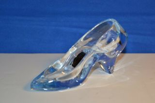 Oneida Crystal Cinderella Blue Glass Slipper Shoe Ring Box Cake Topper Magical