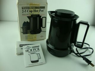 Vintage 1991 West Bend Hot Pot 2 To 5 Cup,  Black,  For Dorm,  Office,  Travel