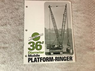 Rare 1970s Manitowoc 36’ Ringer Crane Dealer Sales Brochure