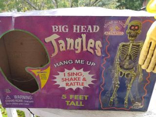 Vtg Big Head Jangles 5 Ft Halloween Animated Dancing Skeleton Eyes Light Up