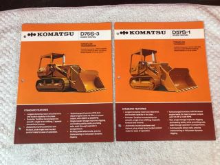 2 Rare Komatsu Dozer Shovel Tractor Dealer Sales Brochures