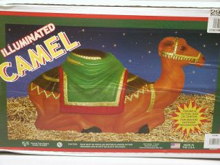 Vintage General Foam Christmas Lighted Blow Mold Nativity Camel