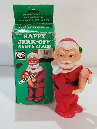 Vintage Happy Jerk Off Santa Wind Up Toy X - Rated Gag Gift Funny Christmas