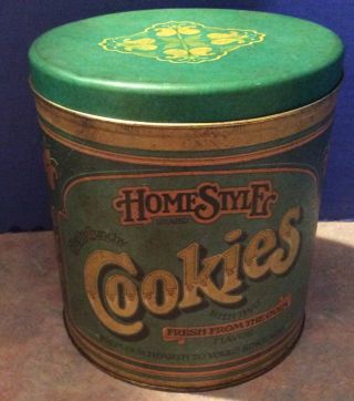 Vintage Ballonoff Homestyle Cookies Tin Canister 1979 3