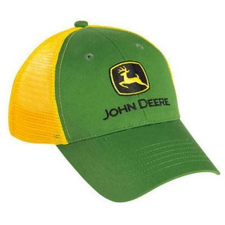 John Deere Green & Yellow Twill W/mesh Backing Cap Hat