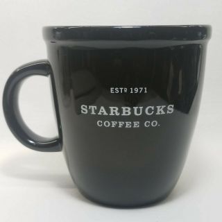 Starbucks Coffee Co 2002 Barista Abbey 16oz Est 1971 Black Ceramic Mug