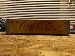 Vintage 1967 Wooden Yellow Coca - Cola Packing And Crate Newport News,  Va