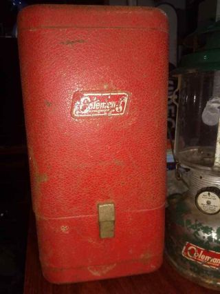 Red Coleman Lantern Metal Case Holder