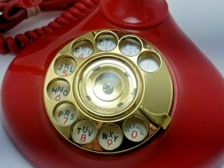 Vintage Radio Shack Rotary Phone French Style - Red Model: 43 - 327 2