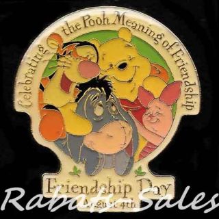 Pooh Tigger Eeyore Piglet Group Hug - Friendship Day 1997 Pin Walt Disney World