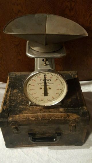 Vintage Hanson Penny & Nickel Counting Scale In Case Model