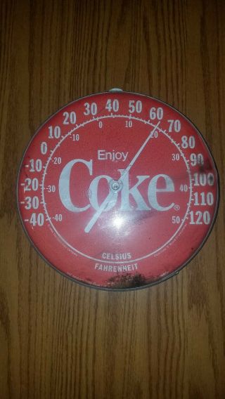 Vintage Enjoy Coke Coca Cola Jumbo Dial 12” Thermometer 1984,  Very Cool