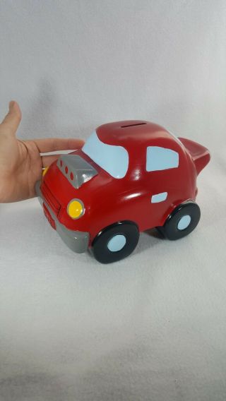 Cartoon Cute Red Car Piggy Bank Kids Toy Money Box Saving Deposit Box Hand Paint