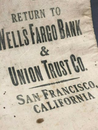 Wells Fargo Bank & Union Trust Co,  San Francisco Coin Deposit Bag, 2