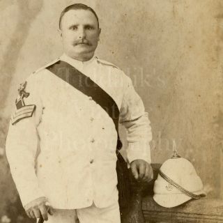Victorian Soldier Light Infantry Dress Uniform Sergeant Cabinet Card Photograph
