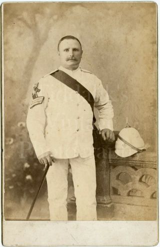 Victorian Soldier Light Infantry Dress Uniform Sergeant Cabinet Card Photograph 2