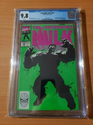 The Incredible Hulk 377 Cgc Graded 9.  8 1991 Marvel Comics