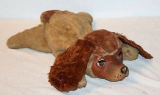 Vintage Lady Rubber Face Dog Brown Eyes Open/close Stuffed Animal Toy 15 " Gund