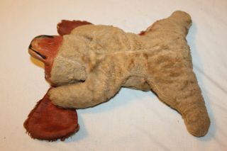 Vintage LADY Rubber Face Dog Brown Eyes Open/Close Stuffed Animal Toy 15 