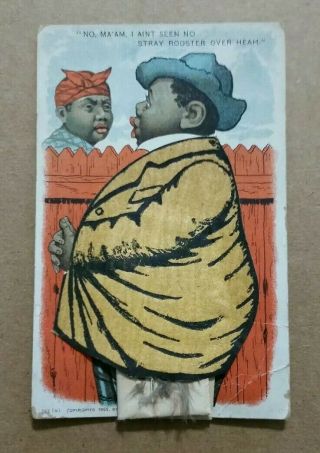 A.  A.  White & Co. ,  Paints & Varnishes,  Black Americana Mechanical Post Card,  1900