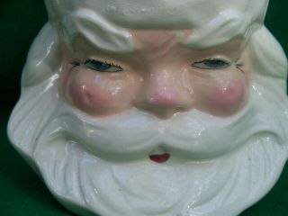 Vintage Christmas Santa Claus Face Lidded Candy Cookie Jar B3