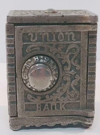 Antique Kenton Brand Union Safe Cast Iron Bank W/ Combination Lock