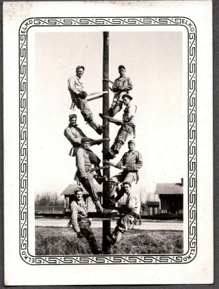 Vintage Photograph Ww2 Electrical Telephone Linemen 