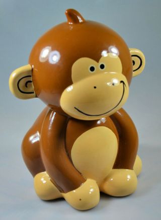 Ceramic Monkey Bank Fab Starpoint Ny Piggy Bank Collectible Rare 8.  5 "