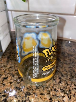 Pokemon 54 Psyduck Welch’s Jelly Jar Glass 1999 Nintendo Collectible Cup 3