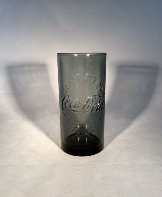 Vintage Collectable Grey Glass Tumbler - “property Of Coca Cola Bottling Co.  ” - 5.  5”