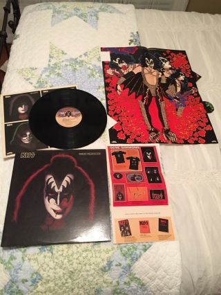 Kiss Solo " Gene Simmons " Casablanca Vinyl Record Album.  1978 W/poster