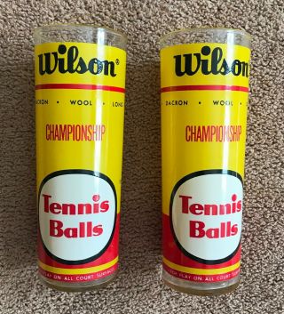 2 Vintage Wilson Championship Tennis Balls Drinking Glasses