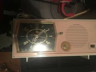 Vintage Rca Victor Tube Radio Pink W/time Set / Model C - 2 Fe 1957 Ex Con