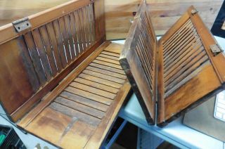 2 Shutters Vtg Wood Wooden With Louvers Each One Folds To 21x17 " With Hinges