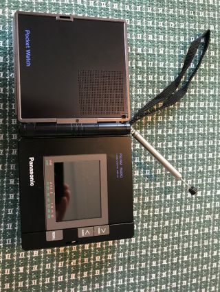 Panasonic " Pocket Watch " Portable Folding Tv,  Radio Ct - 333sc With Case