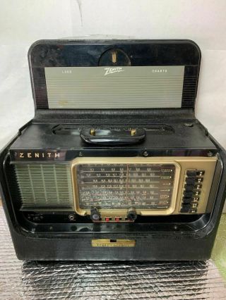 Vintage Zenith Y600 Trans Oceanic Wave Magnet Radio Black Box Case Chassis 6t40z