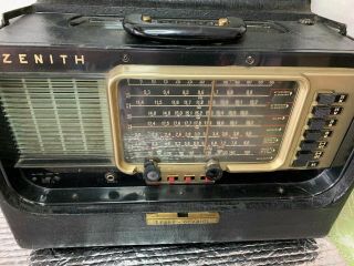 Vintage Zenith Y600 Trans Oceanic Wave Magnet Radio Black Box Case Chassis 6T40Z 2