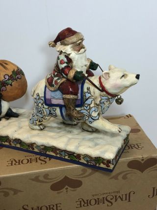 Jim Shore Delivering Winter Wishes Santa With Polar Bear And Penguin 2006 Figure
