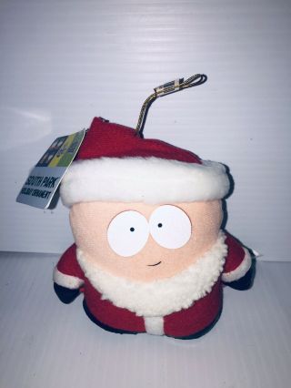 2005 South Park Kurt Adler Plush Figural Cartman As Santa Ornament Nwt