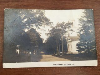 A View Of Main St Blue Hill,  Maine Me Rppc 1912