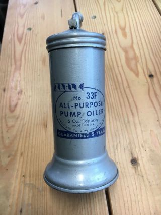 Vintage Eagle No.  33f Pump Oiler 6 Oz Capacity Made In Usa Oil Gun Can