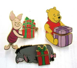 Disney Eeyore Piglett And Winnie The Pooh Opening Presents Trading Pin Dp4